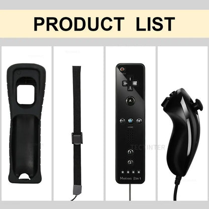 2 in 1 Wireless Bluetooth Remote Controller For Wii Wii U Controle Optional Motion Plus Gamepad Nunchuck Set With Silicone Case