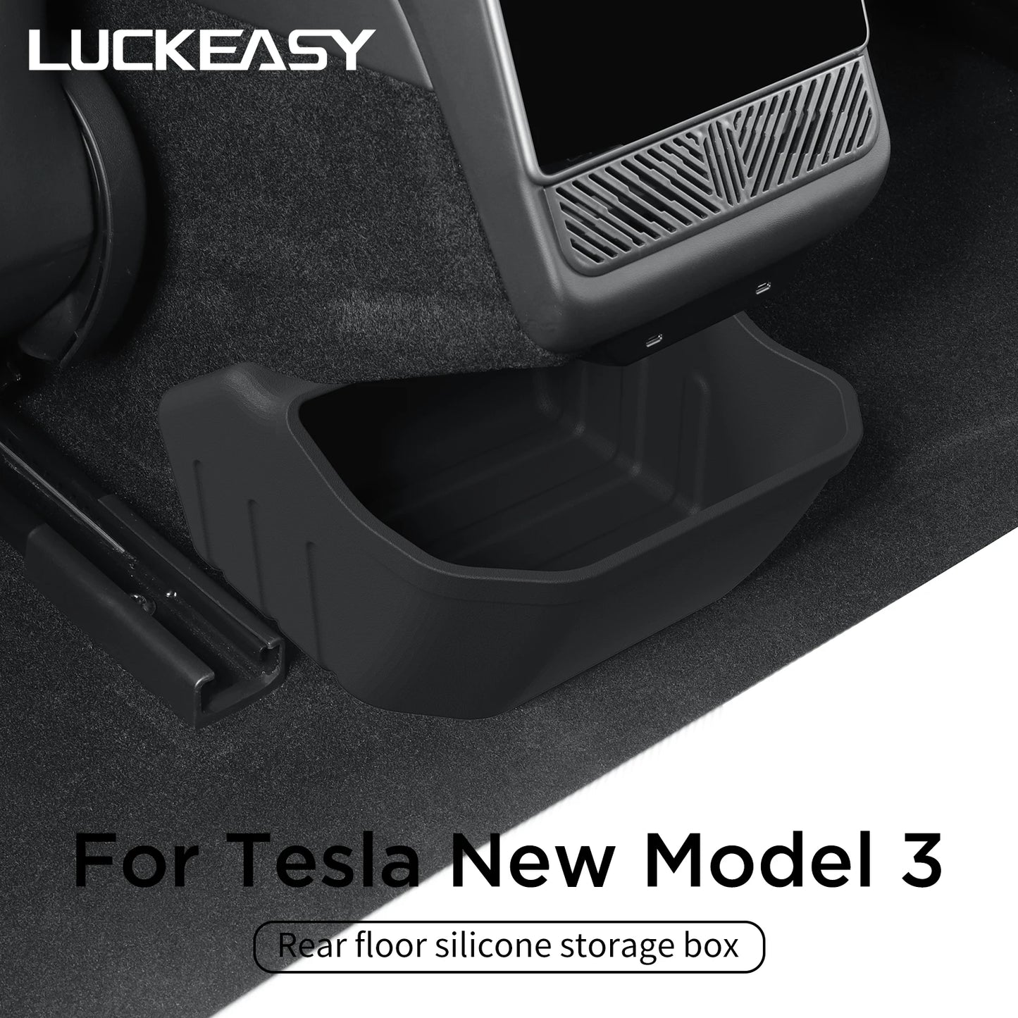 For Tesla Model 3 Highland 2025 Rear Seat Storage Box Below The Rear Air Outlet Rear Seat Organizer Tray Car Accessories 2024