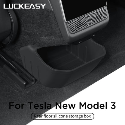 For Tesla Model 3 Highland 2025 Rear Seat Storage Box Below The Rear Air Outlet Rear Seat Organizer Tray Car Accessories 2024