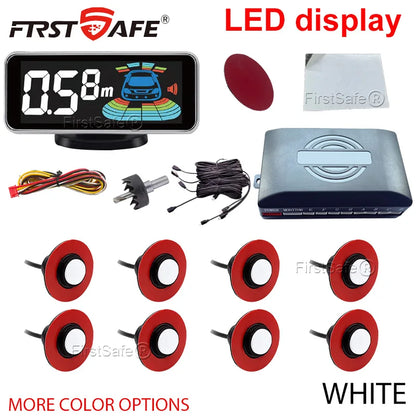 Multi Radar Parking Sensor Kit Backlight LED Display Multi Language Voice Reverse Detector 6/8 Sensors Universal Auto Safety