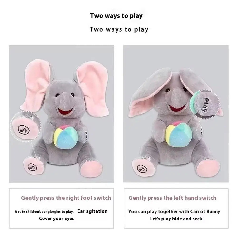Hide-and-seek Musical Elephant Plush Toy Flapping Ears With Cheerful Songs Elephant Soft Soothing For Babies Gift 2026