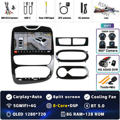 Android 15 Carplay Auto WIFI+4G For Renault Clio 3 4 2012 2013 2015 - 2018 Car Radio GPS Stereo Multimedia Player 2din Wireless