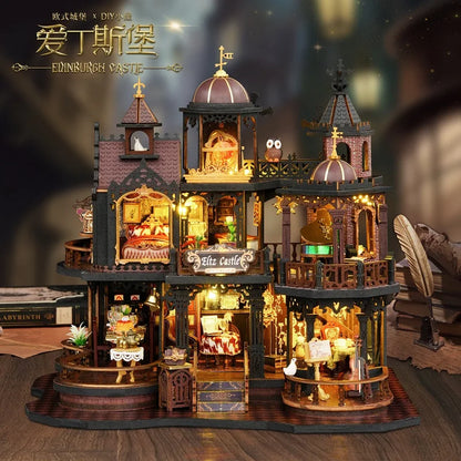 DIY Wooden Miniature Doll Houses Kits Handmade 3D Puzzle Assembly Building With Furniture Lights Dollhouses For Christmas Gift