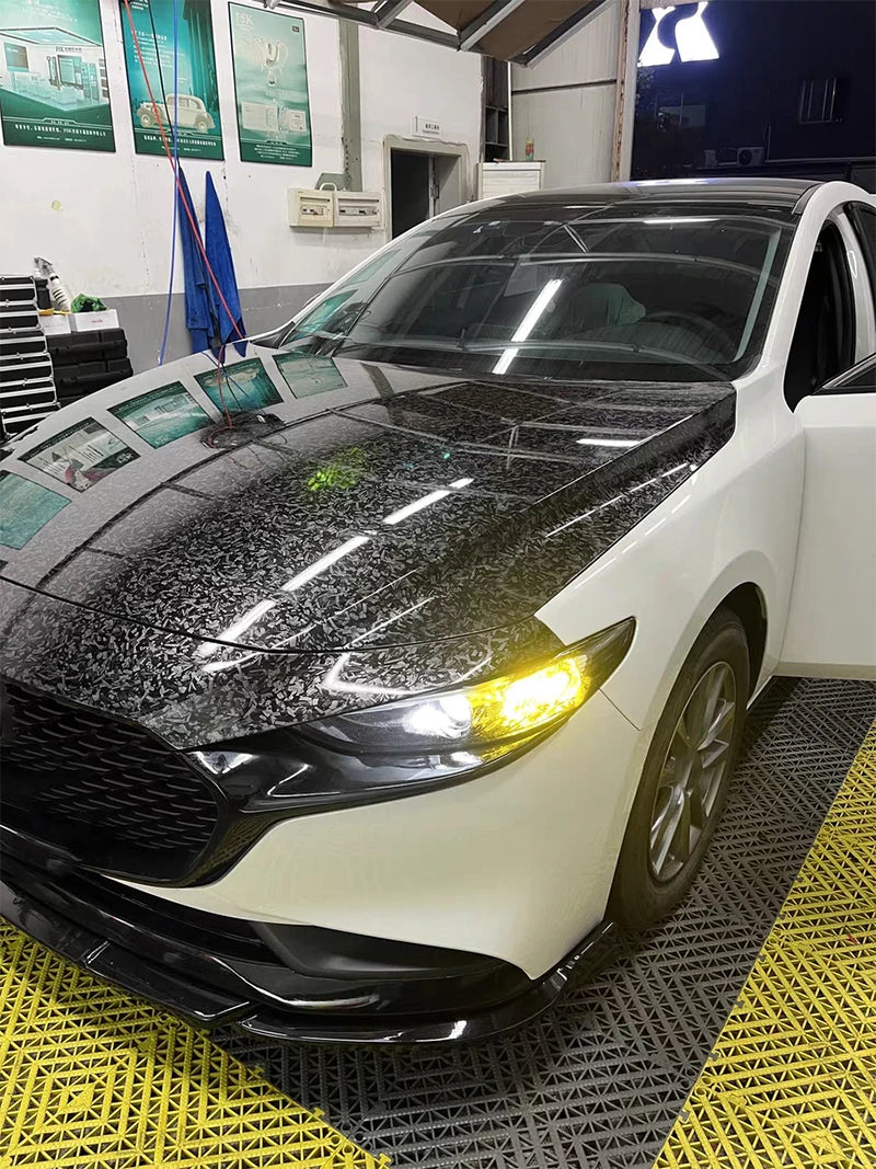 Premium PET Gloss Forged Carbon Fiber Vinyl Wrap Roll Self Adhesive Decal Vehicle Car Wrapping Foil