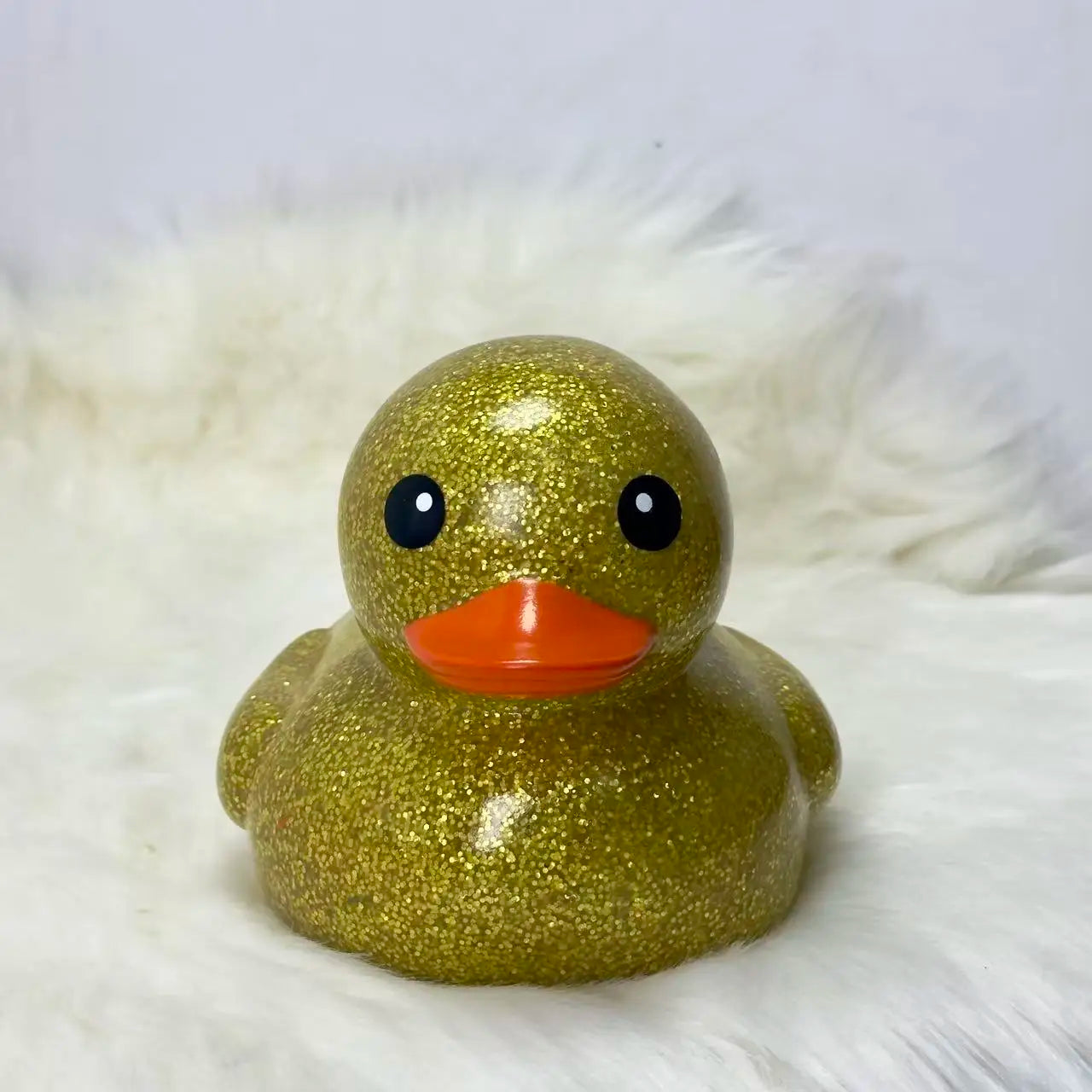 6 Inch Golden Glitter Rubber Duck - Oversized Squeaky Duck Dashboard Ornaments