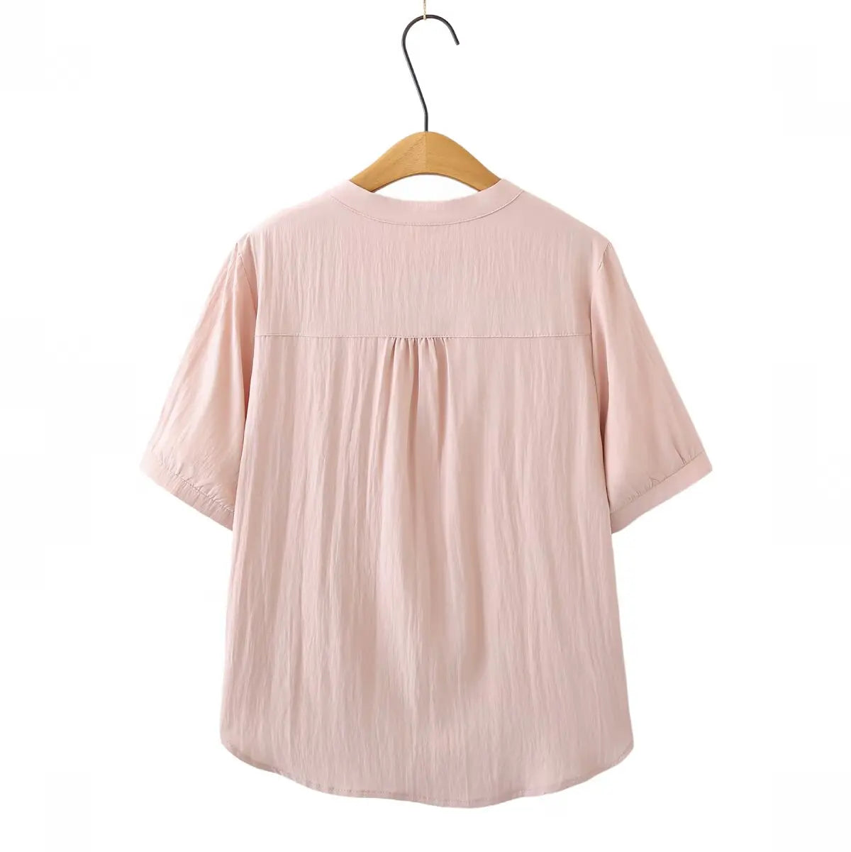 Slimming Short Sleeve Shirt for plus Size Women Stylish French Style Loose Fit Summer Top Single Button Closure Regular Length