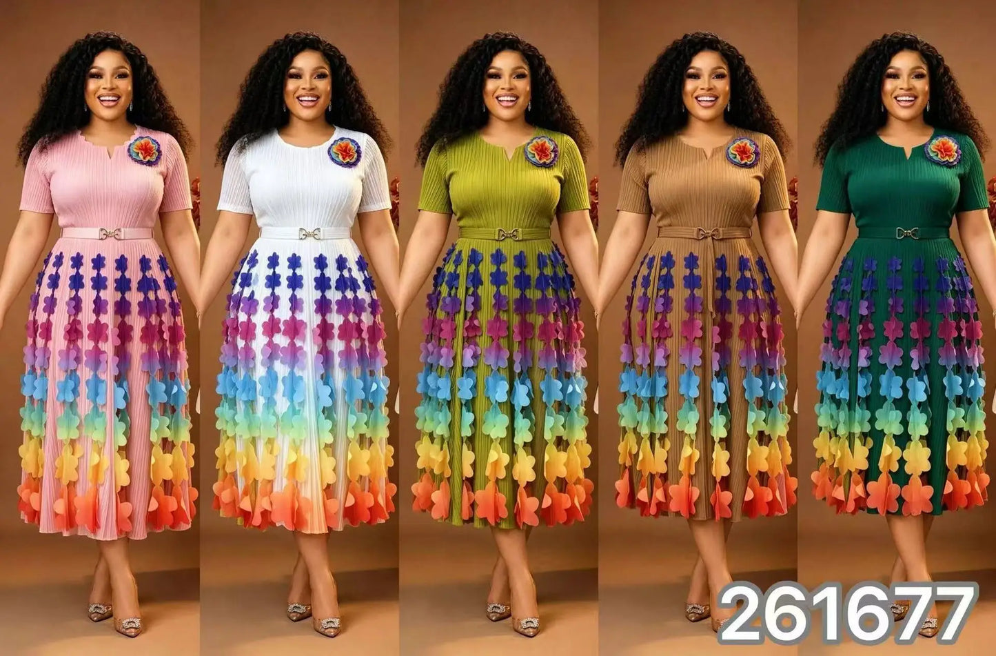 Miyake 2026 Summer New Loose V-neck Women's Fashion Slim Gradual Change Color Printed Dress