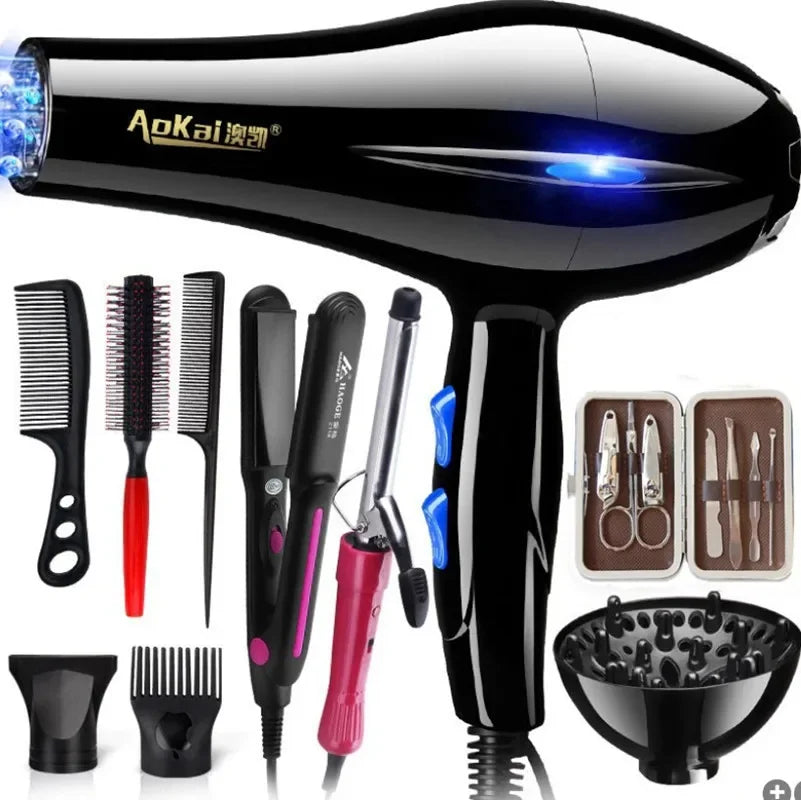 220V Föhn Professionele 2200W 5 Gear Sterke Power Blow Föhn Borstel Voor Kappers Kapper Salon Gereedschappen haardroger Fan