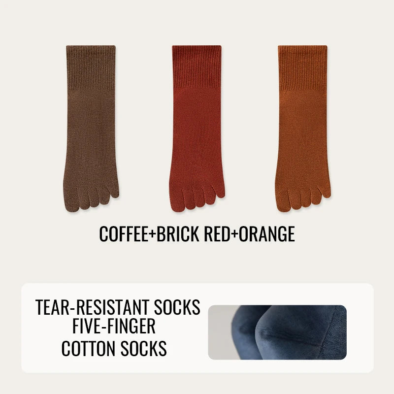 MiiOW Gel Cushion Sock Cracked Dry Skin Heel Protection Elderly Sock Anti Odor Five Finger Sock Women Pure Cotton Spilt Toe Sock