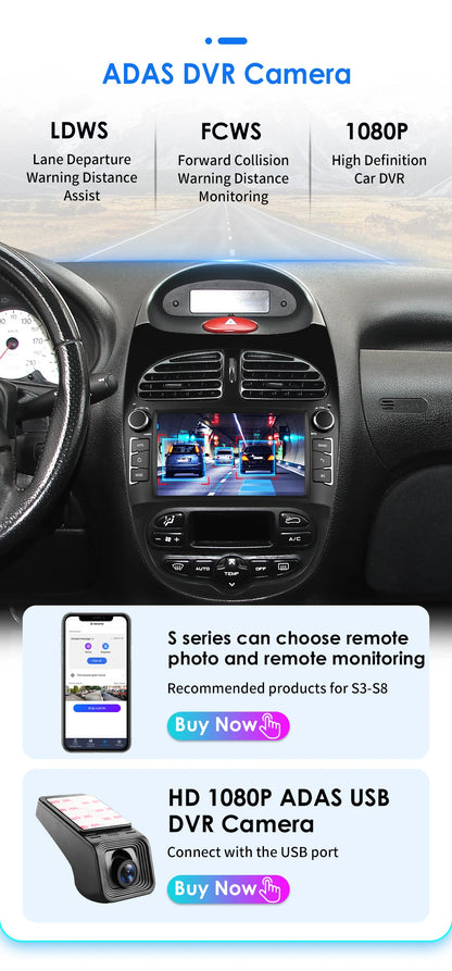 Android 14 Car radio for PEUGEOT 206 206CC 206SW 2000-2005 2006 2007 2008 Multimedia player GPS navi Video 7862 2din Autoradio