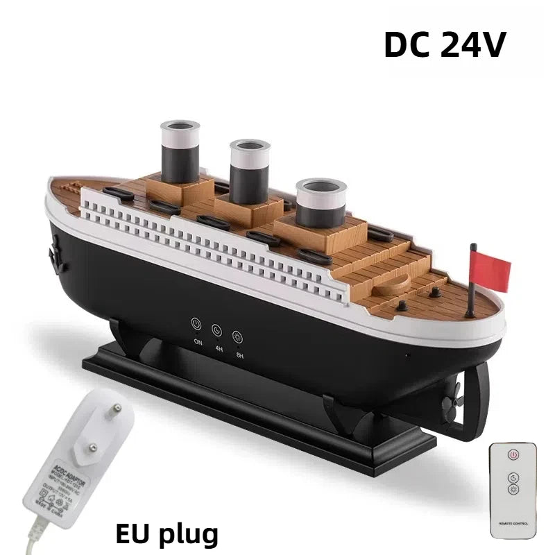Titanic Ship Model Air Humidifier Remote Control Home 250ml Essential Oil Jellyfish Smoke Ring Spray Aroma Diffuser Humidifiers