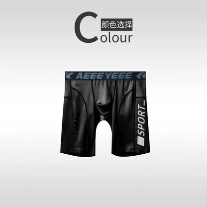 Men's Shorts Compression Running Shorts Quick Dry High Elastic Muscle Fitness Basketball Bottoms Five-Quarter Length Inner Pants