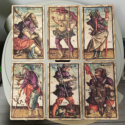Sola Busca Tarot Deck In Rigid Box 78 Pcs Vintage Tarot Cards 12*7cm Printed on 350GSM Double-embossed Cardstock