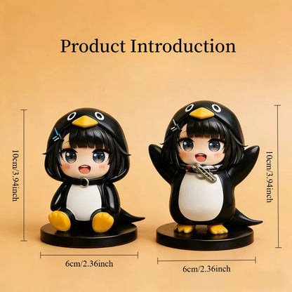 Guguga Little Penguin PVC Figure Cute Car Dashboard Decor Anime Collection Birthday Gift Kawaii Office Desk Toy Home Decor