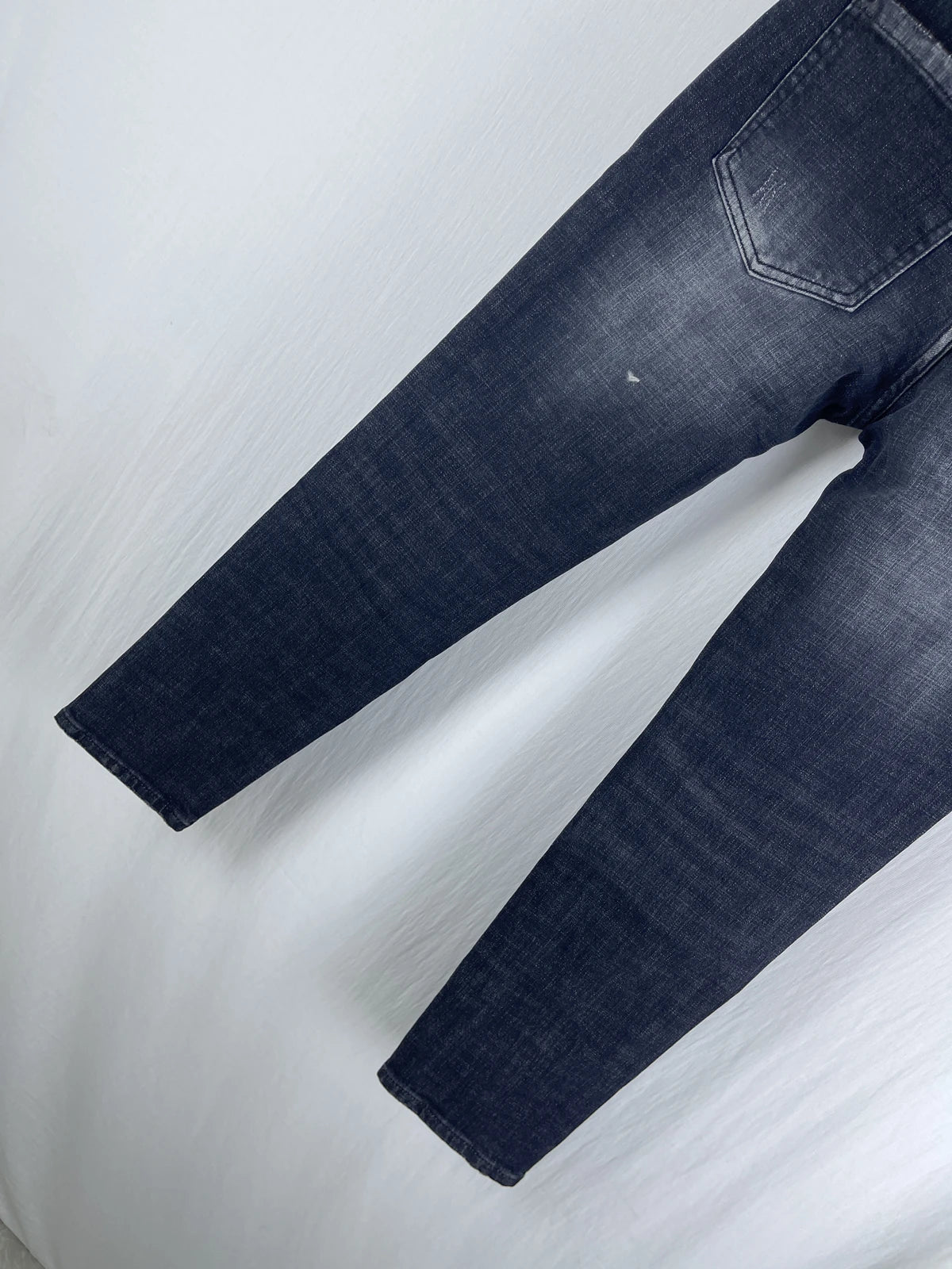 6029 Four Seasons New Men's Washed Ripped Patch Old Slim Fit Feet Black Jeans for Men