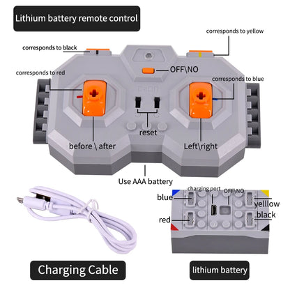 MOC High-Tech Power Functions Servo Motor Polarity Switch Light Set IR Speed Remote Control Receiver Battery Box DIY toys