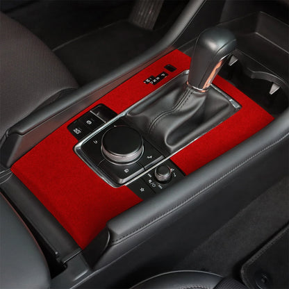 For Mazda 3 Axela 2019 2020 2021 2022 2023 2024 2025 Central Console Gear Shift Panel Top Suede Sticker Car Interior Trim
