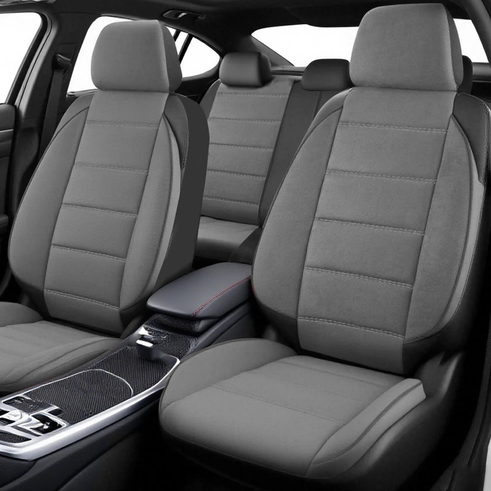 NEW Car Seat Covers Suede and Leather Stitching Seat Covers Universal Size Fit for Car SUV Truck Vans Accessories Interior