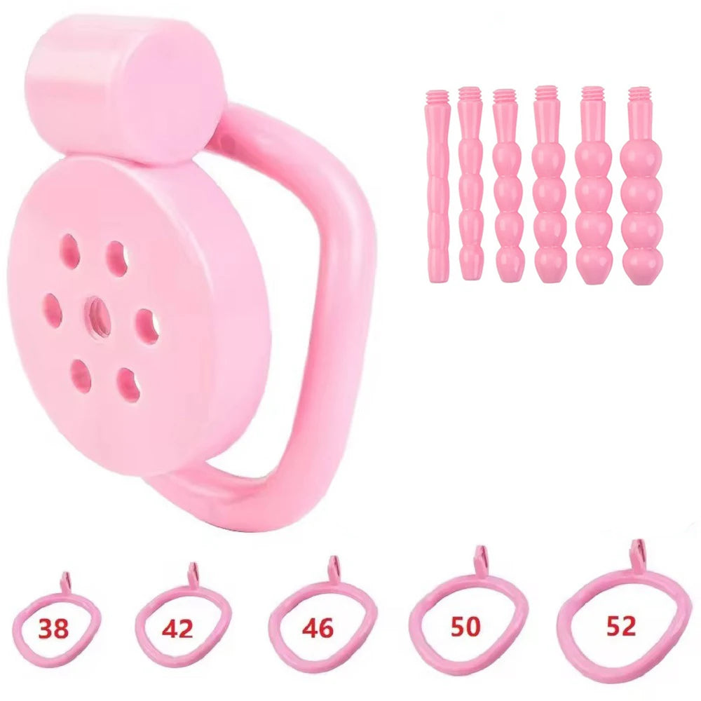 New 2026 Male Penis Chastity Cage Set Small Chastity Cage 5 Cock Rings With Urethral Sound Plug Penis Bondage Man Sex Toy