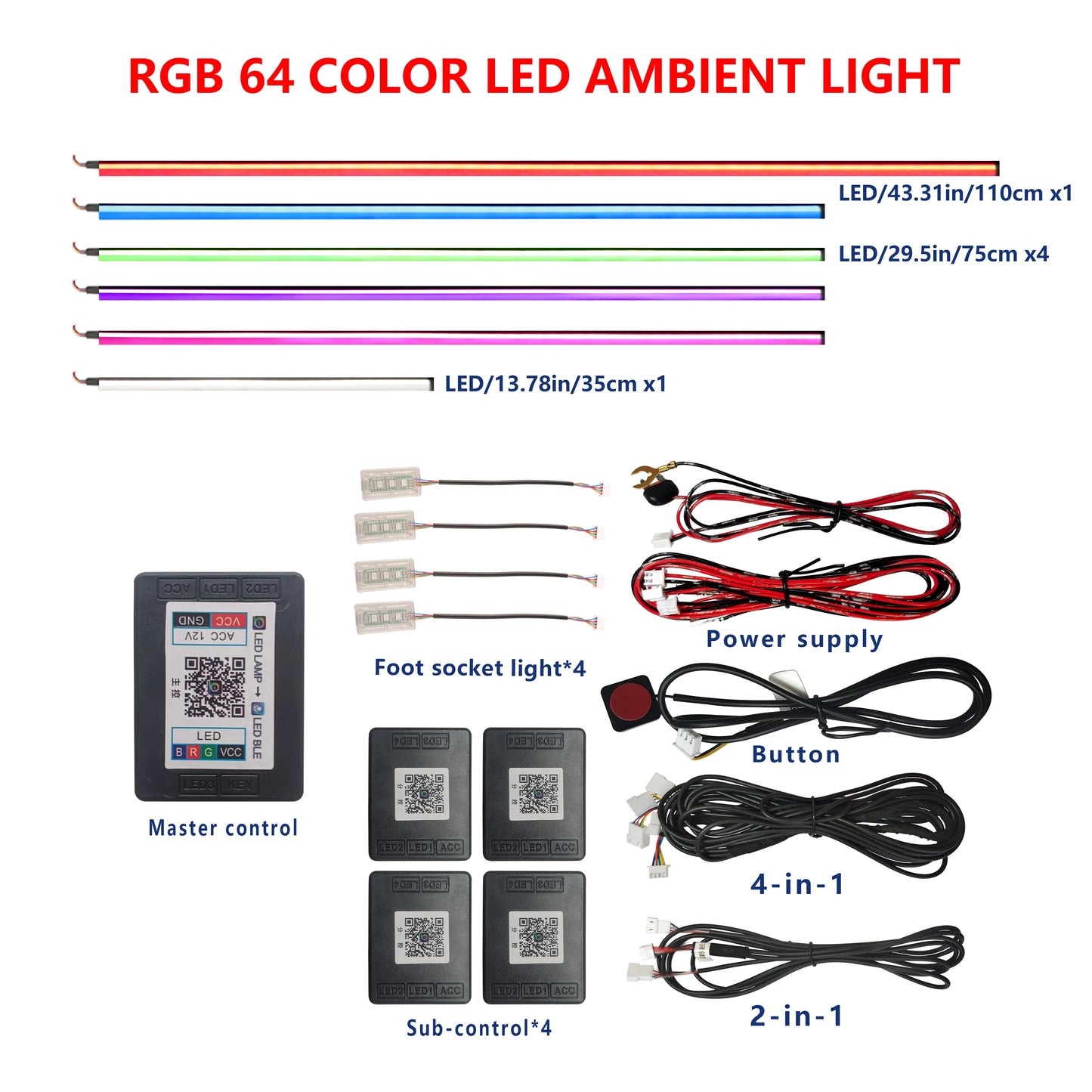 FOR YOUR CAR 6/18 in 1 Acrylic Car Ambient Light RGB 213 Color Symphony Acrylic APP Streamer Atmosphere Lamp Kit Sunroof light