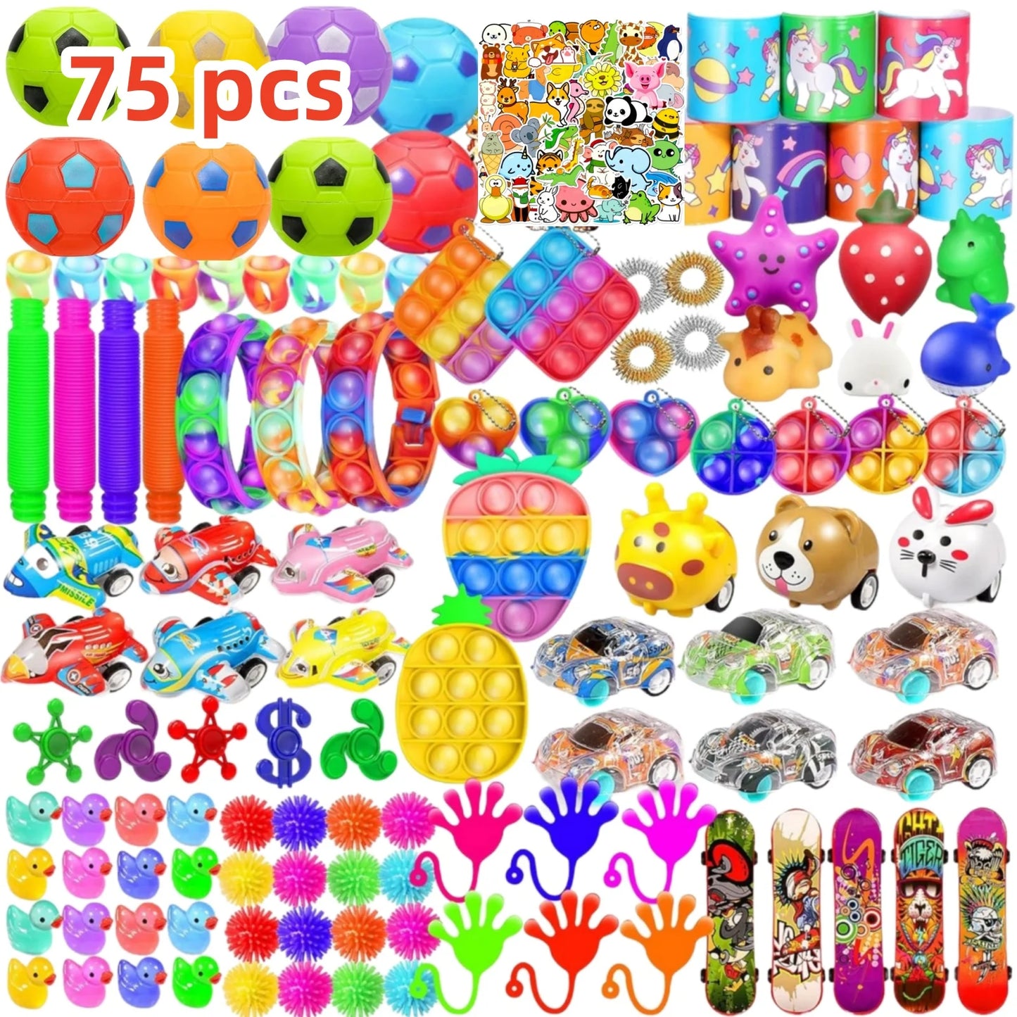 75/150Pack Fidget Toys Bulk, Party Favors for Kids, Treasure Box Toys for Classroom, Stocking Stuffers Goodie Bag for Boys Girls