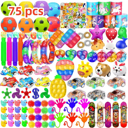 75/150Pack Fidget Toys Bulk, Party Favors for Kids, Treasure Box Toys for Classroom, Stocking Stuffers Goodie Bag for Boys Girls