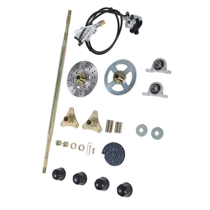 Go Kart Rear Axle Assembly  Construction 29in Axle Length Brake Disc Caliper Assembly for 50cc 70cc 90cc ATV Quads