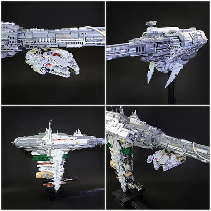 EF76-B Medical Frigate MOC Building Blocks, Space Wars Rebel Alliance Hospital Ship with Red Cross, Nebulon-B for Adult Fans