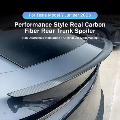 For Tesla New Model Y Juniper 2025 2026 High Performance Spoiler Real Carbon Fiber Original Trunk Wing Accessories
