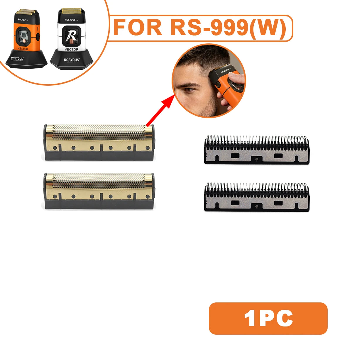 Electric Shaver Repair Accessories Wholesales Original Quality Replacement Double Foiled Blade Net for ROSYOUS RS-999