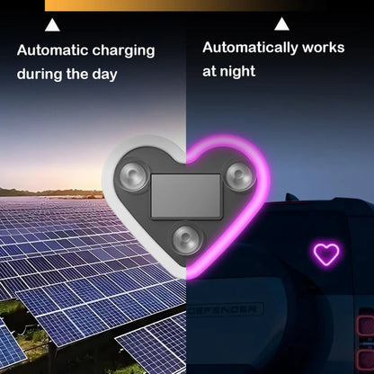 Car Solar Triangle Window Heart-Shaped Light Emitting Heart-Shaped Atmosphere Light Interior Wiring Free Led Atmosphere Ligh