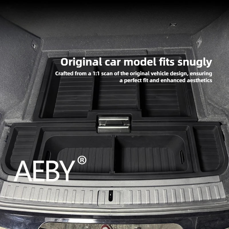 AEBY For ZEEKR 7X 2024 2025 Trunk Organizer Box Waterproof Multi-Purpose Rear Cargo Storage Box With Handle Interior Accessories