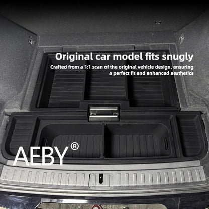 AEBY For ZEEKR 7X 2024 2025 Trunk Organizer Box Waterproof Multi-Purpose Rear Cargo Storage Box With Handle Interior Accessories
