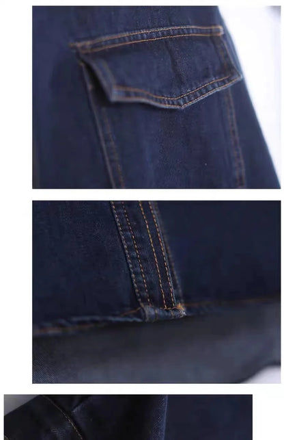 Loose Fit Women's Korean Style Corduroy Denim Shirt Jacket  Collar Splicing Oversize Outerwear Commute Fashion