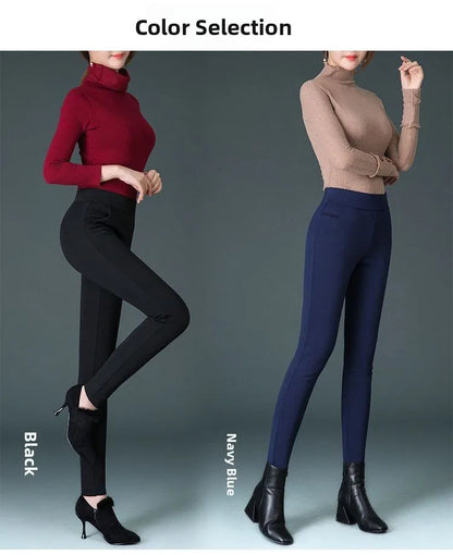 plus Size Fce Lined Straight Leg Pants for Women Autumn Winter Gold Velvet Loose Fit Casual Trousers High Waist Elastic Wa...