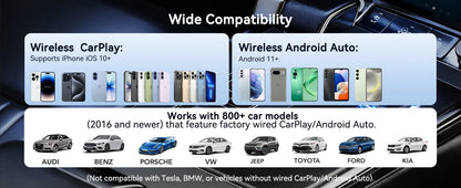 2 in 1 carplay Dongle（Type-C）,Wireless CarPlay Apapter USB C / Android Auto USB C For Converts Wired to Wireless Plug & Play