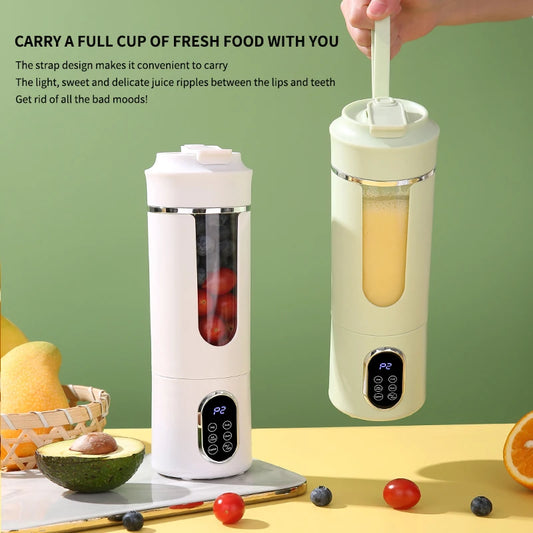 Portable juicer, multifunctional blender, USB charging juice maker, suitable for making smoothies, milkshakes, and fruit juices