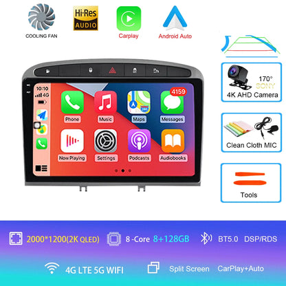 Android 16 Car Radio for Peugeot RCZ 308 SW 2007-2015 408 2012-2020 2DIN Multimedia Navigation GPS Carplay Auto Head Unit WIFI