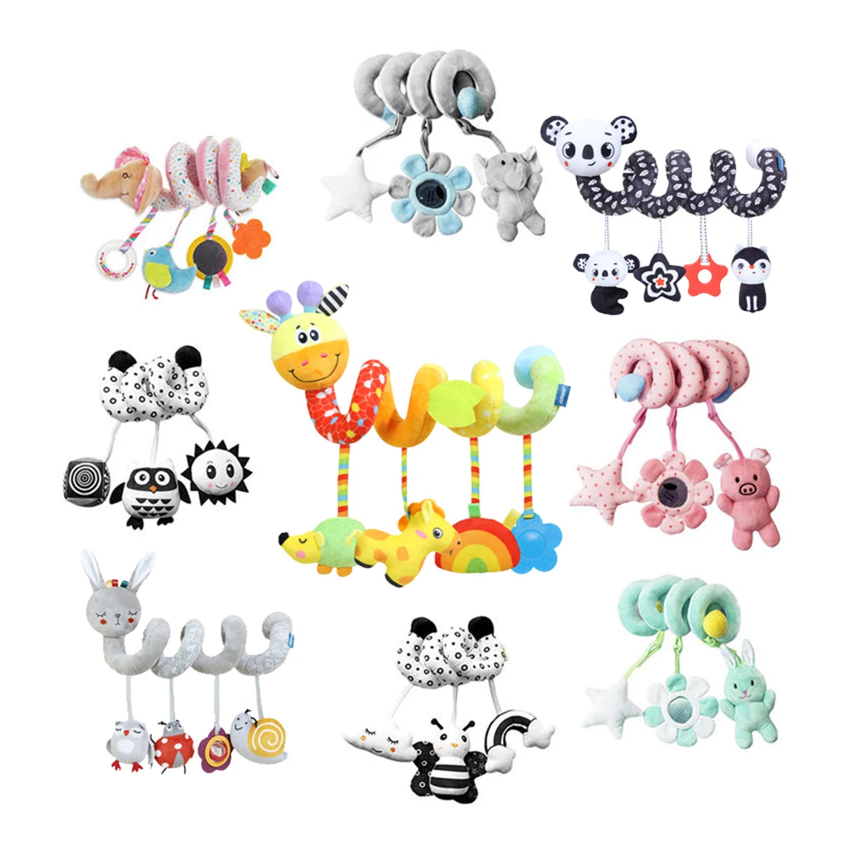 Sensory Baby Plush Rattle Toys Stroller Musical Mobile Hanging Toys Baby Rattles Mobiles Babies Newborns Games Toy 0 6 12 Months