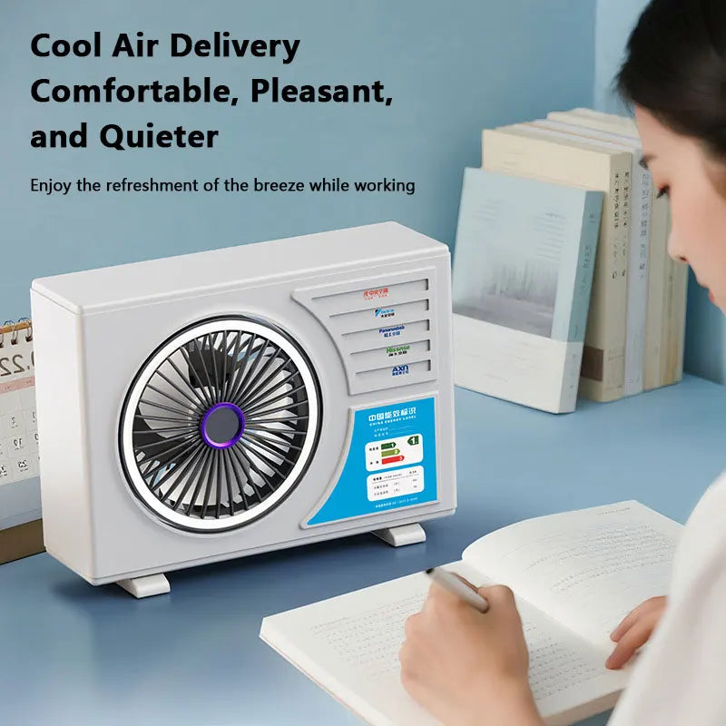 Lenovo Air-conditional Rechargeable Table Fan Portable Small Fan For Student Dormitory Computer Summer Gadget Home Desk Office