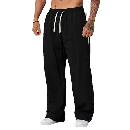 Autumn New Arrival Casual Pants Men's Loose Cotton Casual Pants Wide-Leg Fashion Patchwork Sports Long Pants American Sportswear