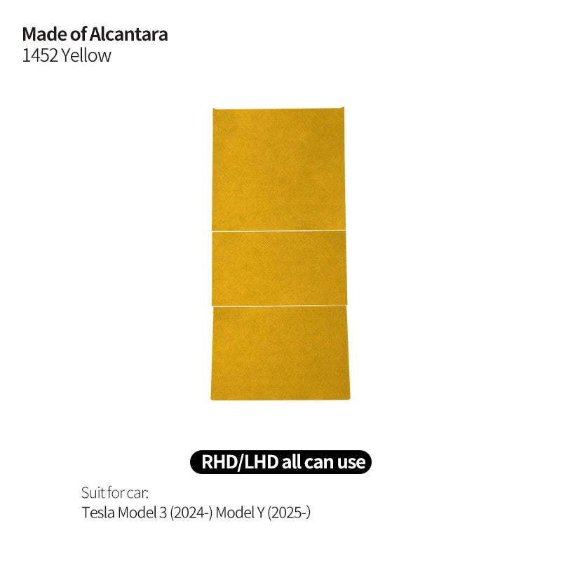 For Tesla Model 3 (2024-) Model Y(2025-) Center Console Panel Trim Sticker Anti Scratch Car Interior Accessory Made of Alcantara