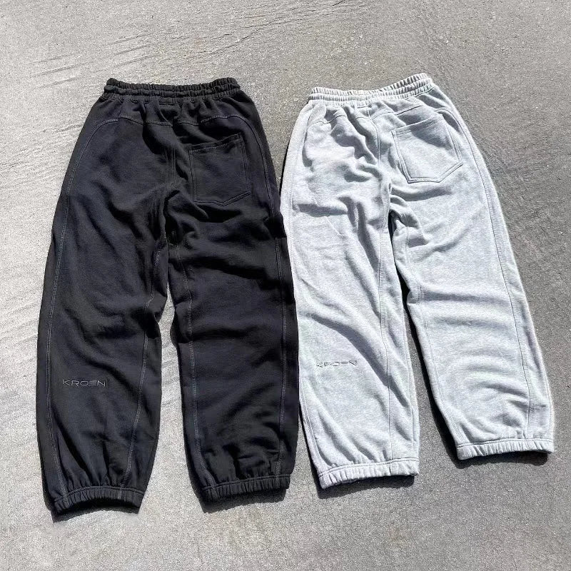 2025 New Men's Cotton Sweatpants Embroidered Three Bars Casual Style Long Pants Fashionable Sporty Trousers for Teens