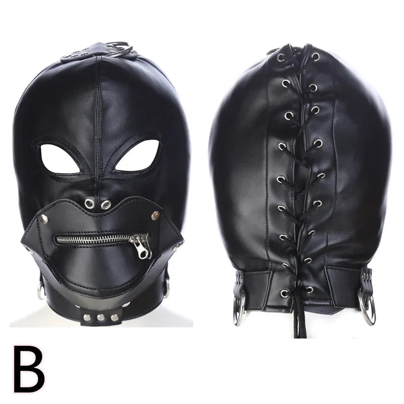 Head Mask BDSM Hood Restraint Strap Erotic Sex Toys For Woman Couples Bondage Set Mouth Gag Ball Slave Adult Game Sex Products