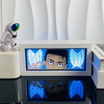 Anime Paper Carved Lamp Cute Figure 3D Paper Led Color Light Box Room Decoration Collect Night Light Gifts