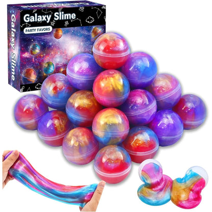 24pcs Galaxy Slime Eggs Starry Sky Crystal Mud Non-Sticky Stress Relief Fidget Toys Modeling Clay for School Class Birthday Gift