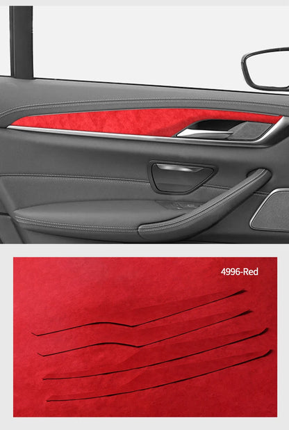 For BMW 5 Series G30 G38 Car Door Inner Handle Decorative Trim Frame Sticker Premium Interior Accessories Made of Alcantara