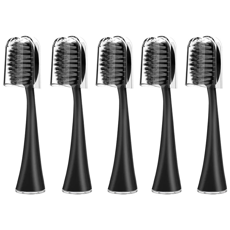 10pcs Replacement Brush Heads for Original Burst Pro Sonic Electric Toothbrush Soft Charcoal Bristles Refill with Dust Cover Cap
