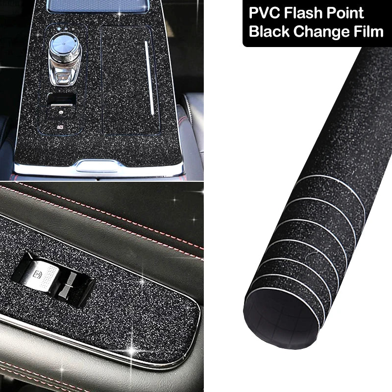 PVC 30/50CM Car Black Flash Film Vinyl Stickers Waterproof Self-adhesive DIY Decorative Stickers Auto Parts For Audi a3/q7/a4