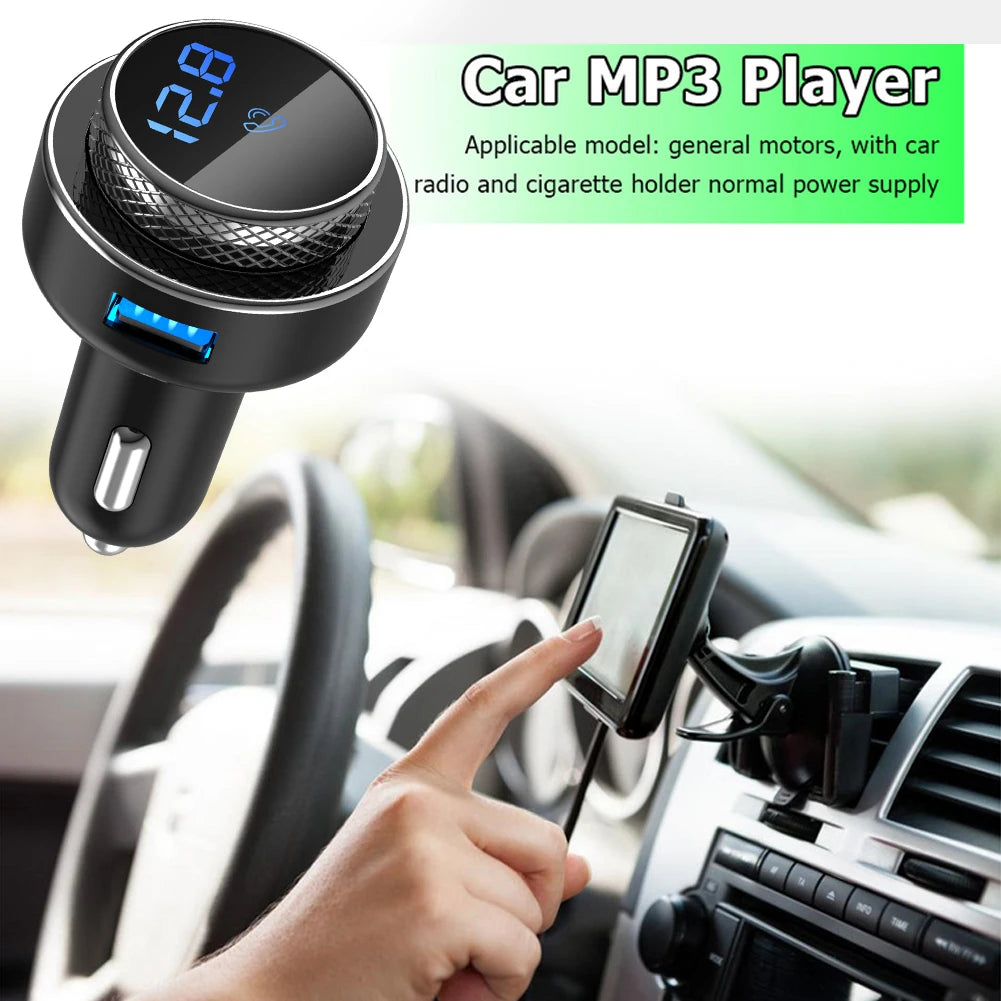 Car Kit FM Transmitter Hands Free QC3.0 USB Charger MP3 Player Bluetooth-compatible for Outdoor Parts Personal Car Accessories